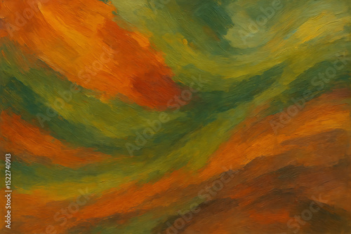 Abstract Swirling Orange Green and Brown Color Wallpaper Background