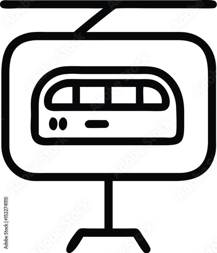 Find cable car vector illustration design, ski lift icon, gondola transport, mountain resort symbol vector