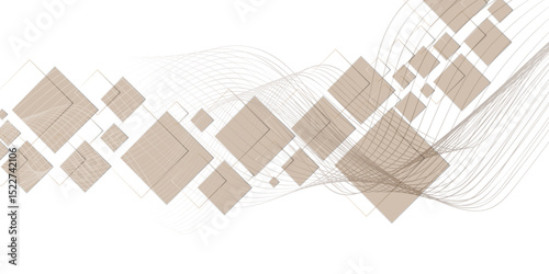 Abstract wave element for design. Digital frequency track equalizer. Vector illustration. Wave with lines created using blend tool Smooth Gradient Texture Vector Design Template. 