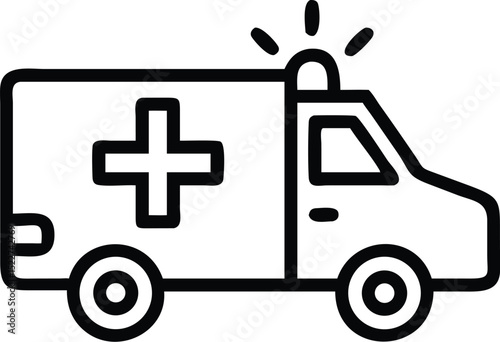 Ambulance vector icon illustration emergency medical service vehicle transport healthcare symbol design