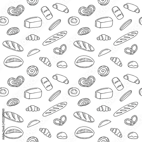 Baking seamless pattern hand drawing, doodles, vector illustration