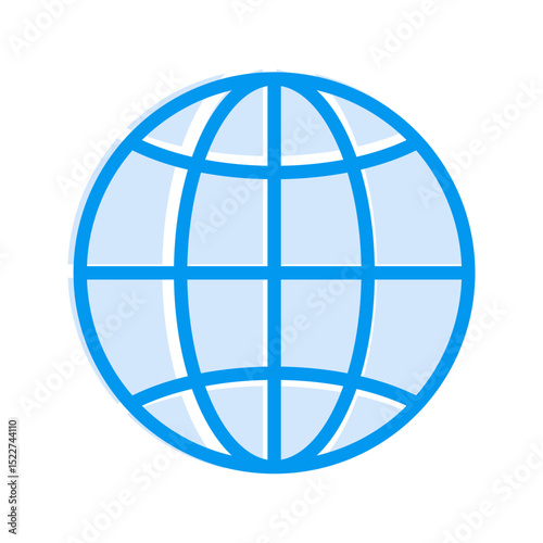 Modern Communication Icon Web Globe. Represents internet, global connectivity, or worldwide access.