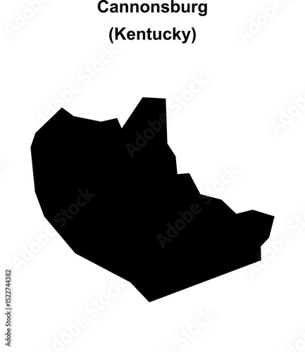 Cannonsburg (Kentucky) blank outline map