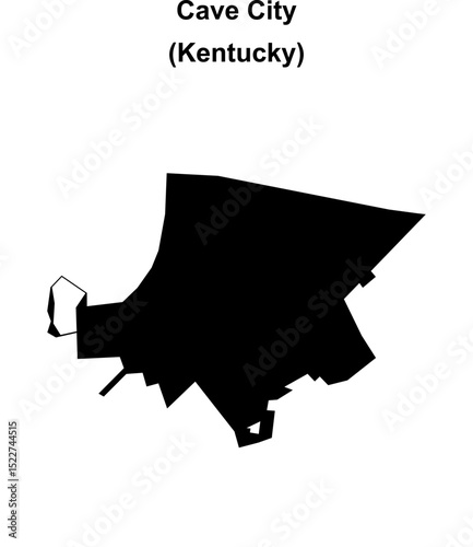 Cave City (Kentucky) blank outline map