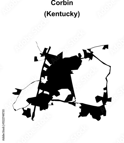 Corbin (Kentucky) blank outline map