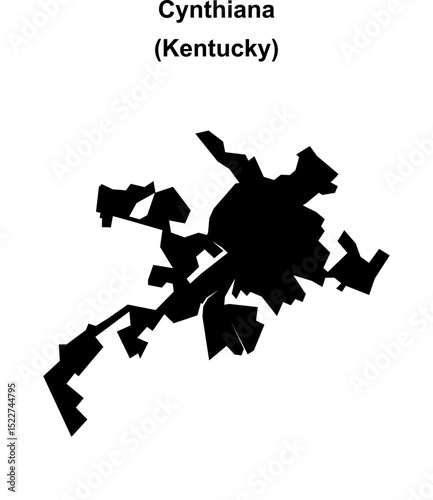 Cynthiana (Kentucky) blank outline map