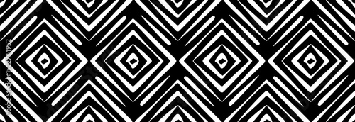 Wallpaper Mural White geometric rhombuses on a black background. Seamless pattern Torontodigital.ca