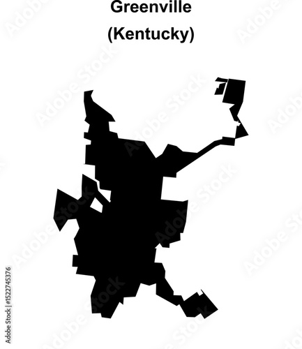 Greenville (Kentucky) blank outline map