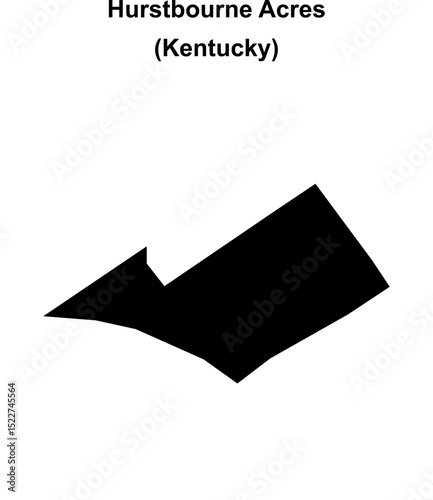 Hurstbourne Acres (Kentucky) blank outline map