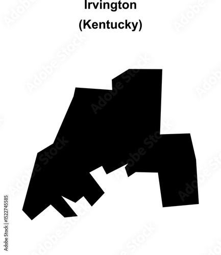 Irvington (Kentucky) blank outline map