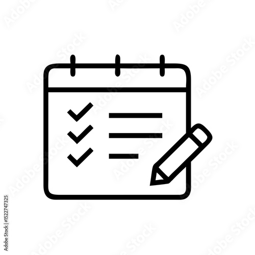 Calendar with checklist and pencil for task management  