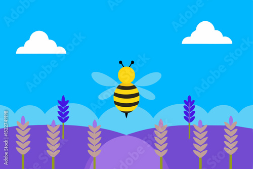  a bee covered lavender field under a blue sky 