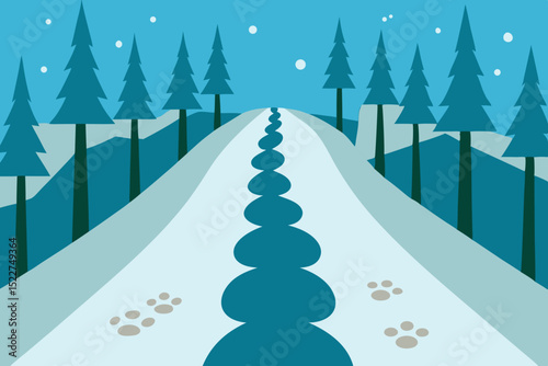 winter landscape with trees and snow