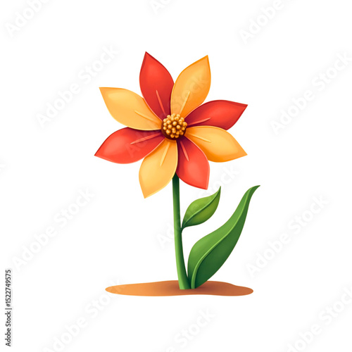 Orange Star Flower on Stem
