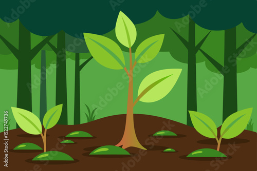 a forest clearing with newly sprouted leaves 