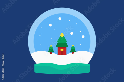  a snow globe scene featuring a miniature Christmas