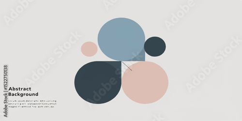 High-quality minimalist vector illustration featuring abstract shapes with clean lines, solid colors, and soft gradients