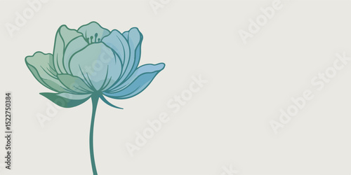 Elegant Flower Vector Illustration with Clean Lines and Soft Colors