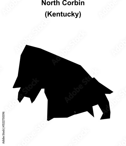 North Corbin (Kentucky) blank outline map