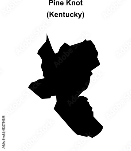 Pine Knot (Kentucky) blank outline map