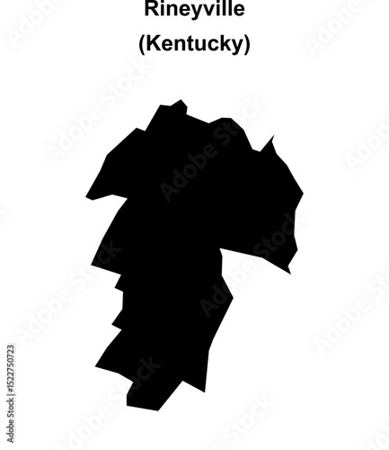 Rineyville (Kentucky) blank outline map