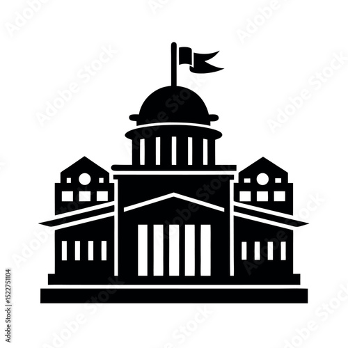 Historic Government Building Vector Logo