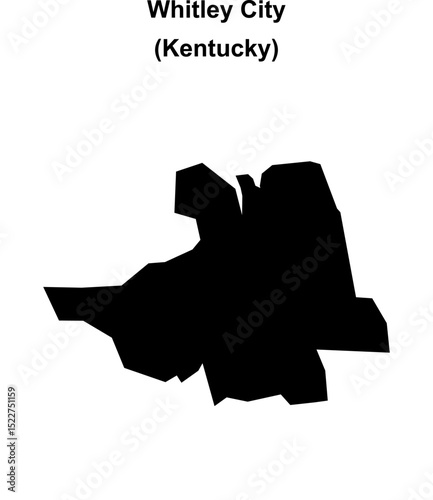 Whitley City (Kentucky) blank outline map