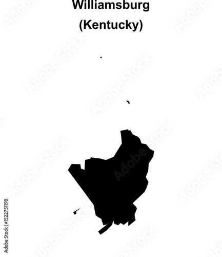 Williamsburg (Kentucky) blank outline map