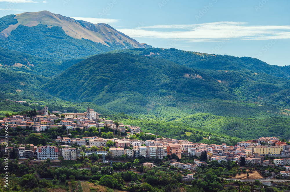 Fototapeta premium views of the downtown of the village of Sasso di castalda, Potenza