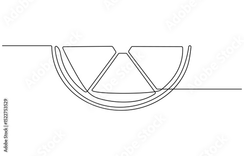 Vector illustration of Lime fruit with slice showing juicy flesh and leaf black and white drawing For children, Black and white picture of orange fruit for children's cartoon coloring.