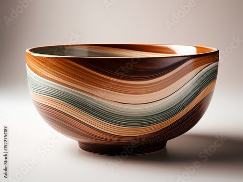 Layered Ceramic Bowl with Earthy colours on a clean background
