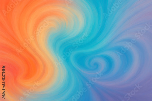 Abstract Swirling Orange and Blue Background Wallpaper