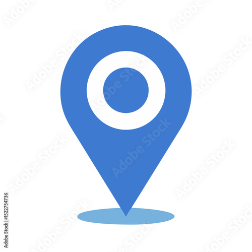 Free Download Blue location pin icon with circular design on white background   - GFXLoad