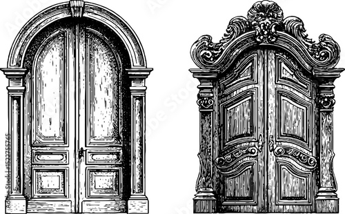Intricate baroque and rococo door designs for architectural inspiration