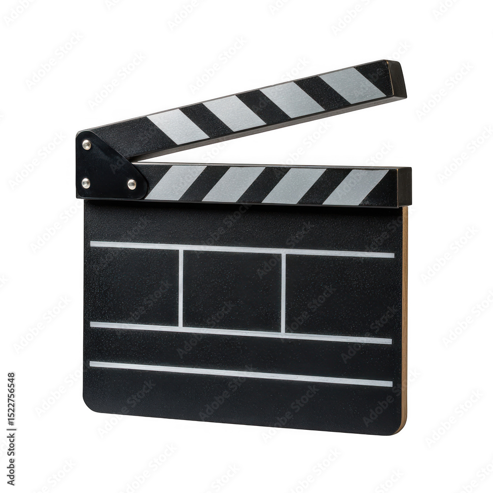 Fototapeta premium Movie clapperboard isolated on transparent background