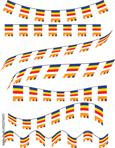 Buddhist Flag Vine Wave Vector
