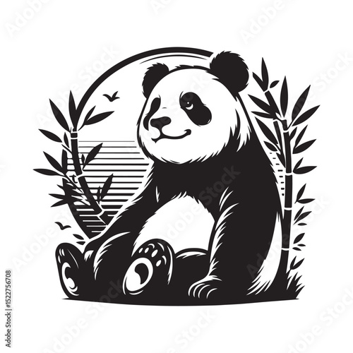 panda with bamboo