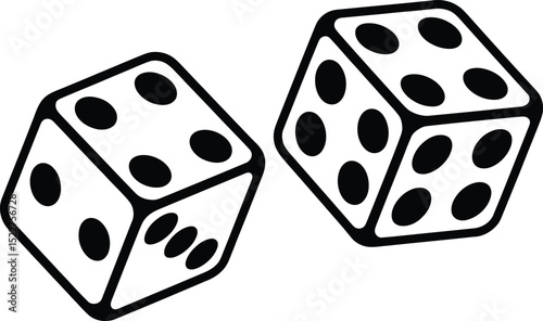 Dice icons isolated on transparent background

