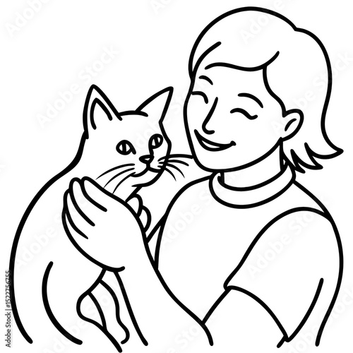 Cute vector illustration of a mother cat and her kitten, a funny feline design showing love and domestic animal art