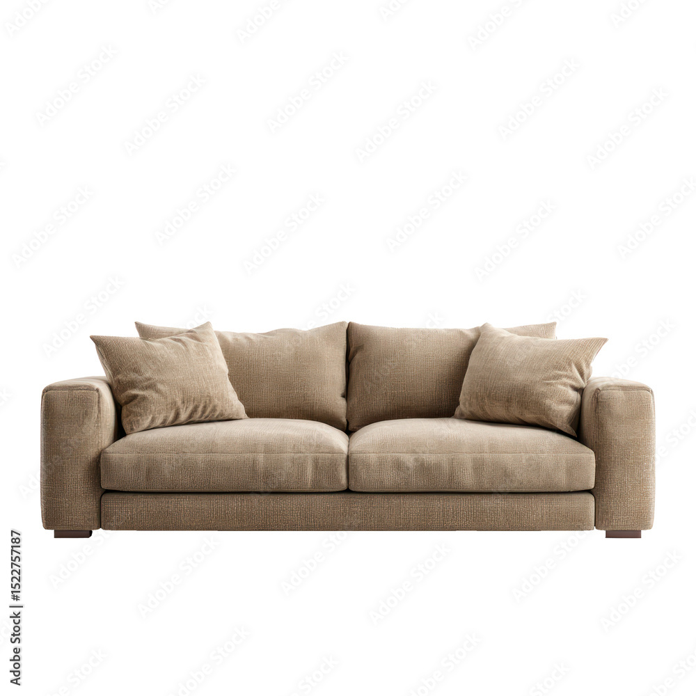 Fototapeta premium khaki sofa minimalist transparant background