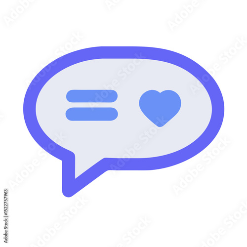 Chat bubble with heart icon for messaging and communication  