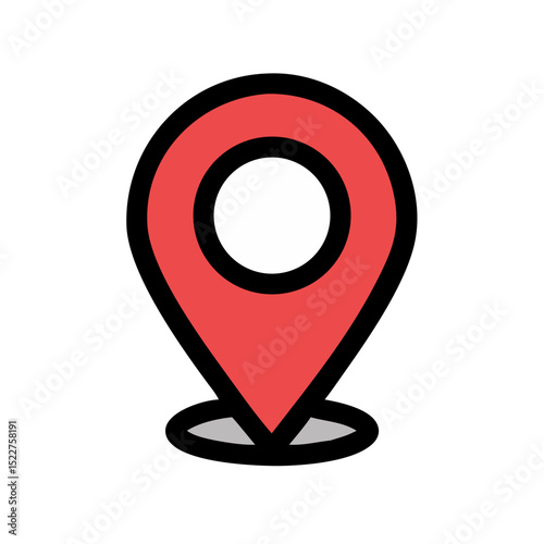 Red location pin icon in flat design style on white background Free Download Red location pin icon in flat design style on white background - GFXLoad