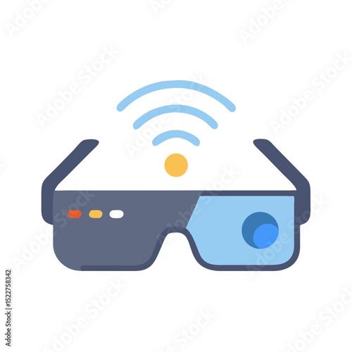 Smart glasses with wireless signal indicator in modern design  