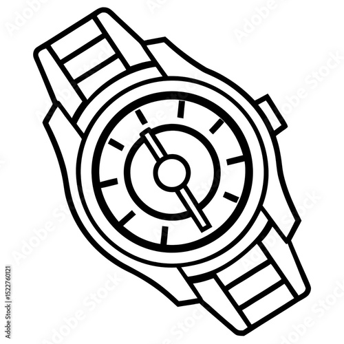Vector illustration of a clock, compass, and watch with a target arrow design symbolizing business success and goal achievement