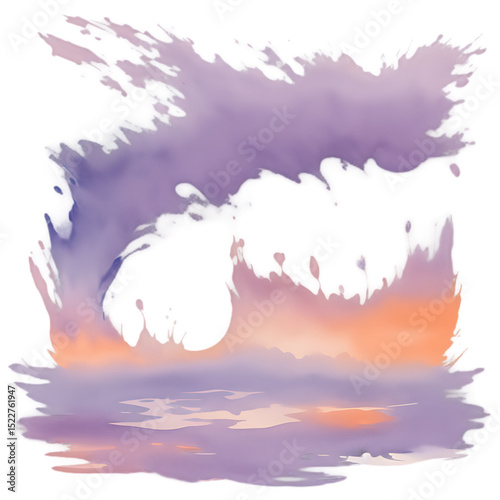 Cloud formation over calm water at sunset.