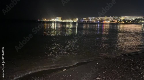 Wallpaper Mural Night view of Eilat with city lights reflecting on the calm waters of the Red Sea. Torontodigital.ca