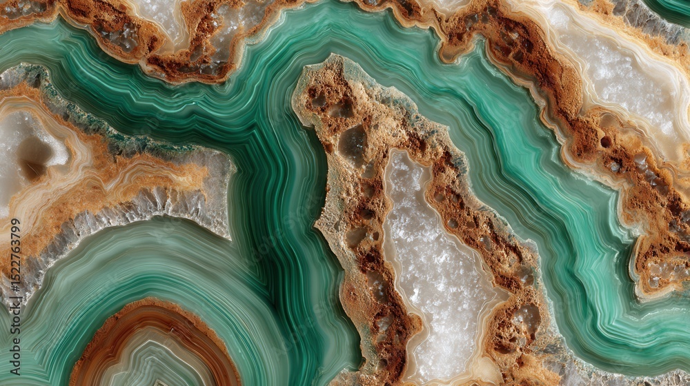 Fototapeta premium Carnelian granite design with vivid green and silver patterns
