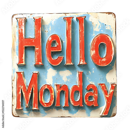 A vintage sign greeting the week ahead, evoking a sense of optimism and new beginnings on Monday.