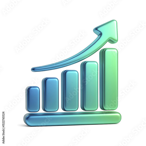 Graphical Trends in Market Expansion on a White Background