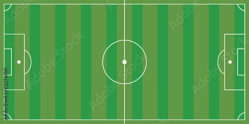 Soccer field in flat style. Football stadium vector illustration on isolated background. Sport plan sign business concept.